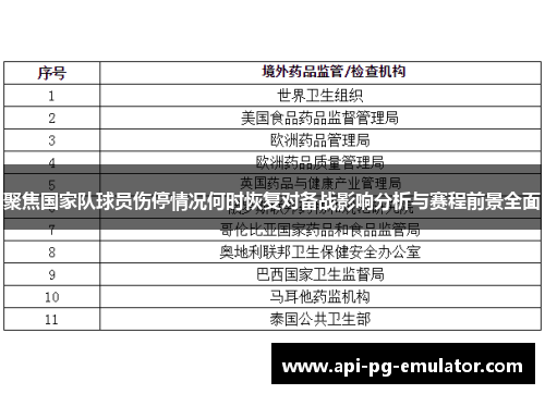 聚焦国家队球员伤停情况何时恢复对备战影响分析与赛程前景全面